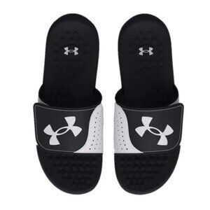 NWT Under Armour Men's Ignite Pro Slide Sandal Black & White Size 16
